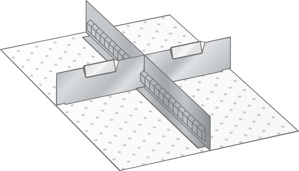 Slotted dividers and metal separators 80.643.000